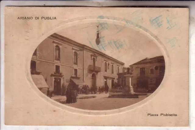 Ariano Di Puglia  Ariano Irpino  Fp  Viaggiata  1925 Piazza Plebiscito