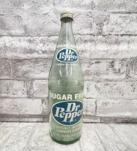 Dr Pepper Sugar Free 32 FL OZ Bottle Empty with Cap