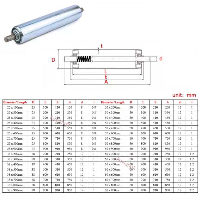 Ø 25/38/50/60mm Assembly Line Conveyor Roller Length 200-900mm Galvanized Steel 2