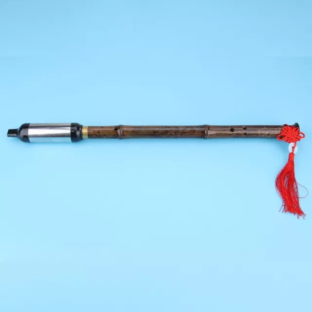 Chinese Musical Instrument Handmade Flute Black Bamboo Bawu Pipe