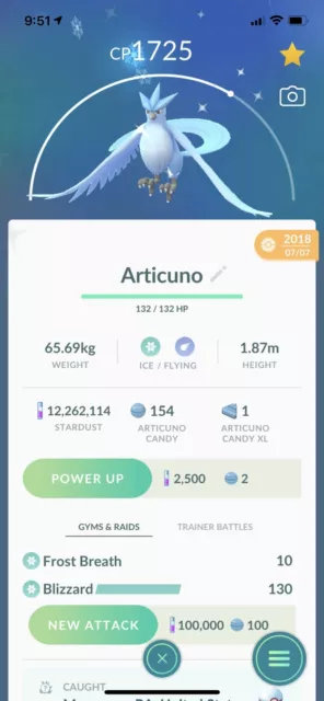 Shiny Articuno - Trade – PokeGoMarket9