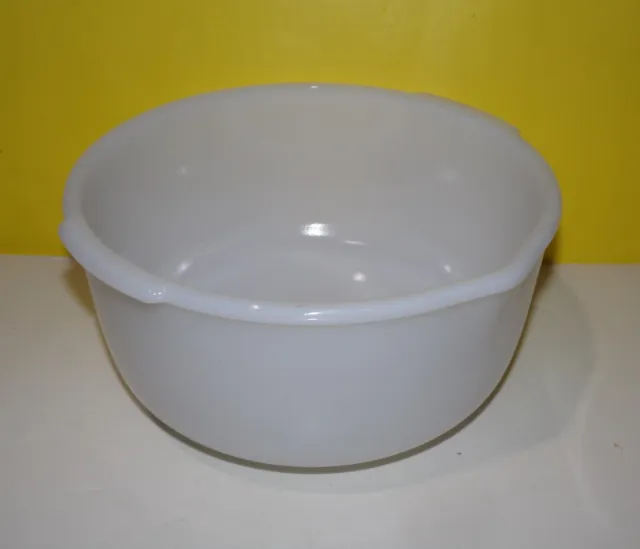 Vintage Glasbake Made for Sunbeam 19 Large White Milk Glass Mixer Mixing Bowl