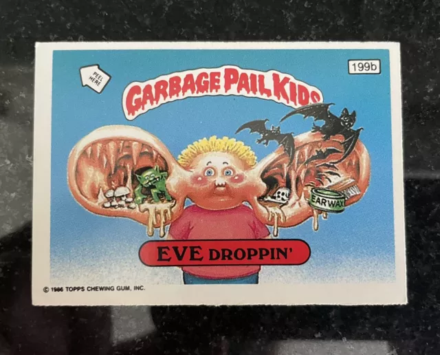 GARBAGE PAIL KIDS topps uk ‘EVE Droppin ‘ 5th Series Black Bar Checklist.