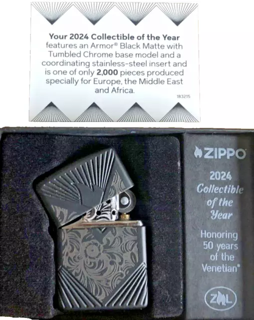 Zippo Lighter 2024 Collectible Of The Year. Euro Edit. Only 2000 Made Collectors