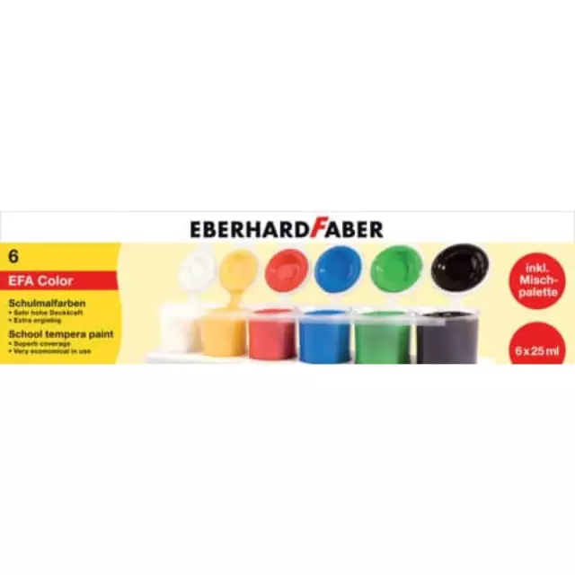 Schulmalfarbe Set 6ST 25ml sort. Eberhard Faber 575506 (4087205755061)