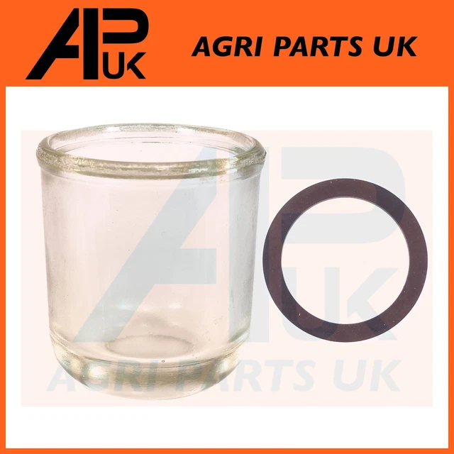 GLASS FUEL BOWL & Rubber Seal for Massey Ferguson 35 35X 65 135 165 835