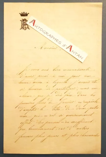 ● L.A.S 1867 Mme de la PERVENCHERE (ou Pervanchere ?) à identifier - lettre