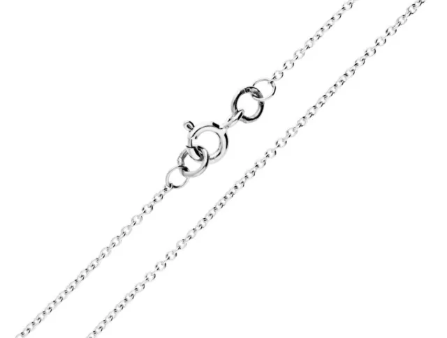 9ct White Gold 18 inch Belcher Chain Necklace - Solid 9k Gold