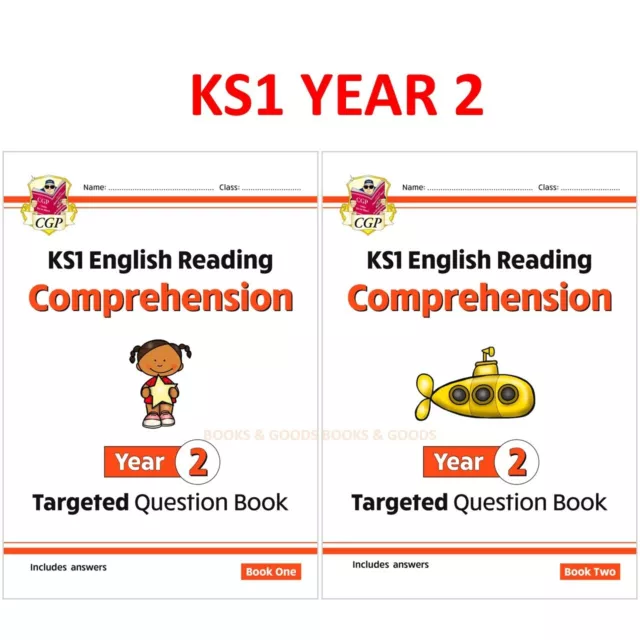 KS1 Year 2 English Targeted Reading Comprehension Books with Answer Ages 6-7 Cgp