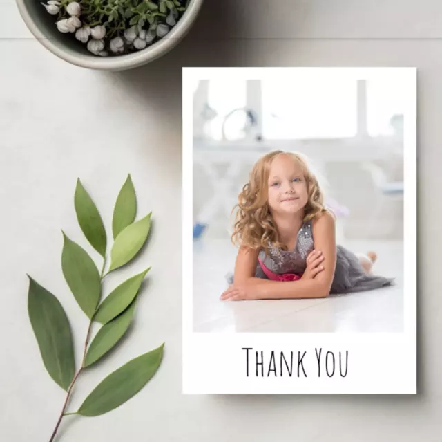 Flat Personalised Photo THANK YOU Cards ~ inc. envelopes ~ Baby/Child/Boy/Girl