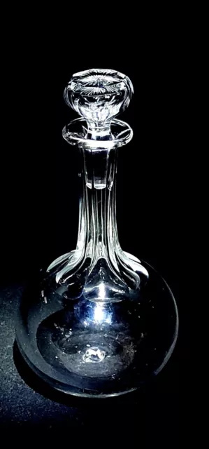 Baccarat Crystal Decanter 19th Century  Gondola Shape With Paneled Neck