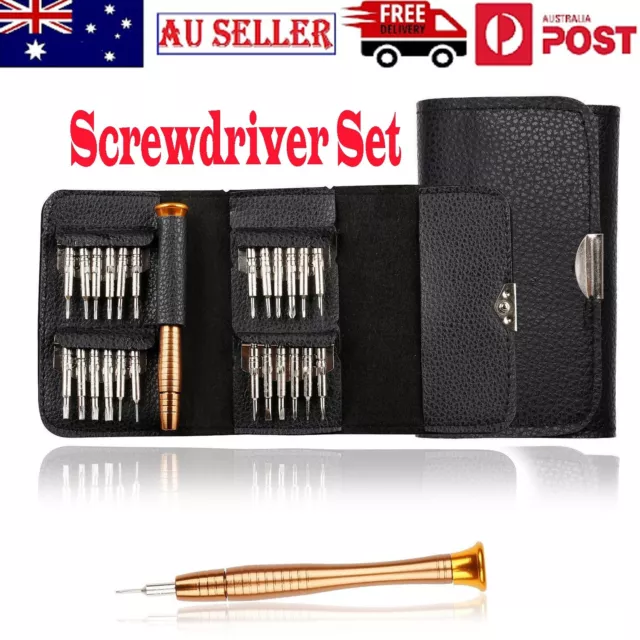 Wallet Precision Screwdriver Set Tool Kit Mini Torx Repair Fix Laptop 25 in 1 AU