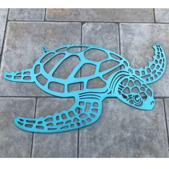 Sea Turtle Wall Metal Art indoor/outdoor, Blue