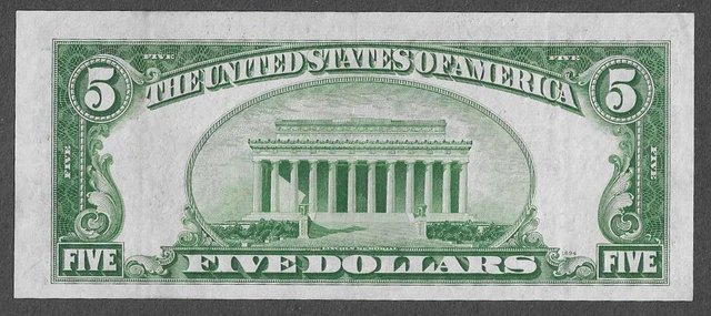 FR. 1651 Five Dollars ($5) Series of 1934A Blue Seal Silver Certificate 2