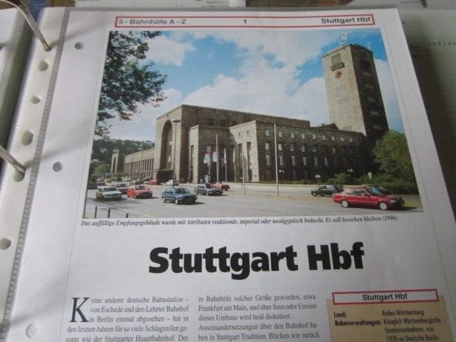 BAHNHOF UND GLEISPLAN N Stuttgart Hbf Baden W rttemberg 10S EUR 8 75 
