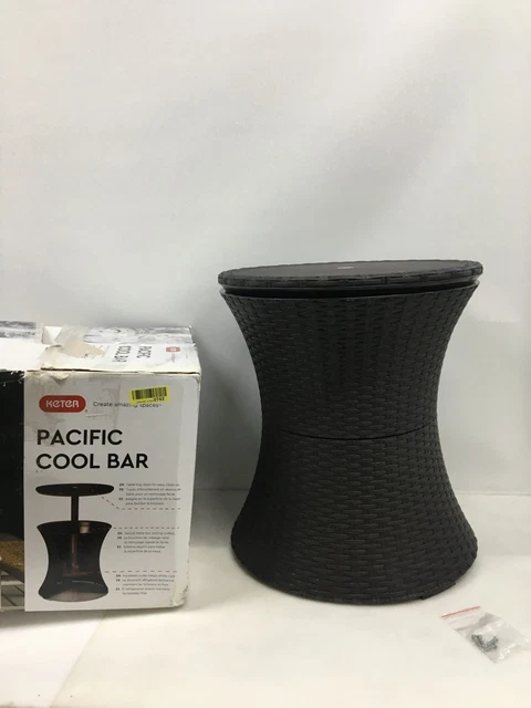 Keter Pacific Cool Bar, Beistelltisch mit Kühlmöglichkeit, Braun, 30L