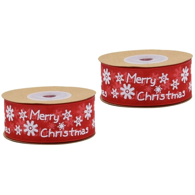 2 Rollen von 20m Weihnachten Ribbon Festliche Party Dekor Geschenk 3