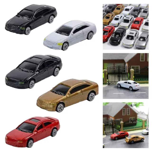 5 pezzi modellini di auto in miniatura dipinti in scala 1:87 HO Ornamenti
