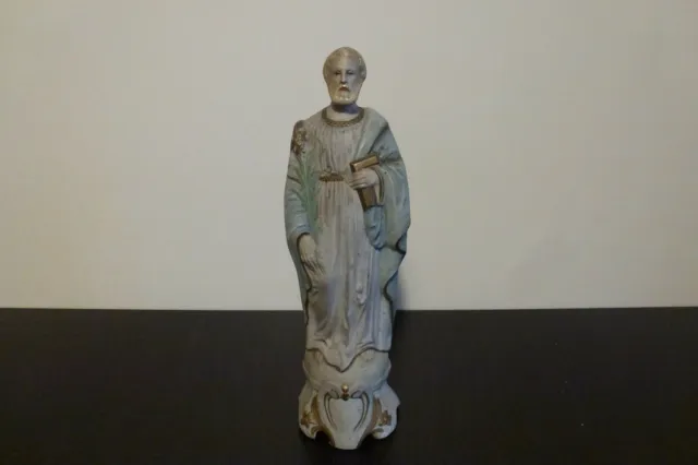 Ancienne statuette polychrome " St Joseph " en porcelaine/biscuit.