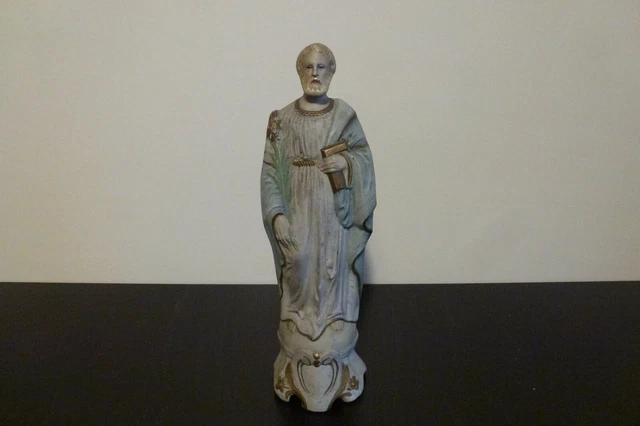 Ancienne statuette polychrome " St Joseph " en porcelaine/biscuit.
