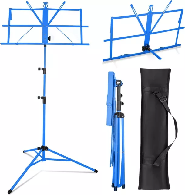 Heavy Duty Metal Adjustable Tripod Music Stand Holder Folding Conductor UK