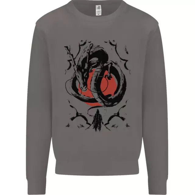 Felpa maglione Samurai Warrior Dragon & Sun Fantasy MMA 3