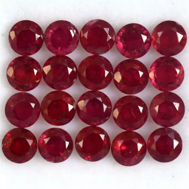 Vente en Lot 3mm Rond Facette Naturel Mozambique Rubis Desseré Calibré Pierre