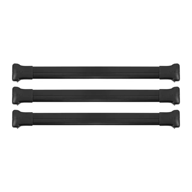 Barres de toit transversales pour VW T6 Transporter 2015-2021 Alu Noir 3Pcs