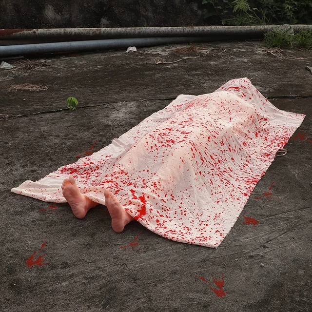 Halloween Outdoor Dead Victim Prop - 5.4Ft Scary Haunted House Party Decoration