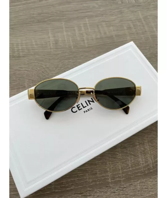 Celine  Oval Black Lenses Gold Frame sunglasses