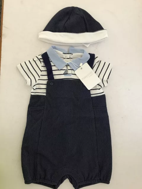 MAYORAL boy's bodysuit and hat set (sailor) navy age 12 months