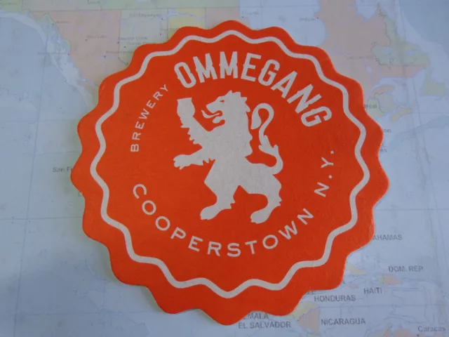 Cool BEER COASTER ~ OMMEGANG Brewery ~ Cooperstown, New York Belgian-styles Ales