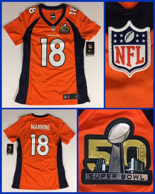 NWT Women’s PEYTON MANNING Denver Broncos Super Bowl 50 Nike Authentic Jersey