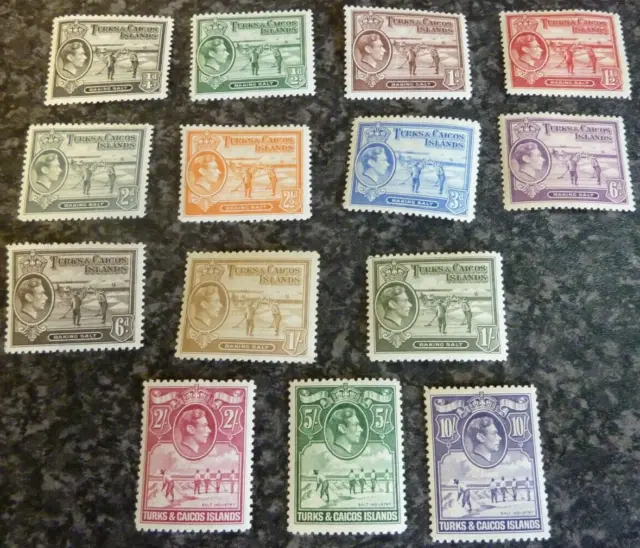 Turks & Caicos Islands Postage Stamps Sg194-205 Lightly Mounted Mint