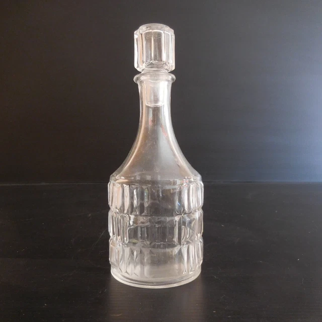 Carafe flacon verre cristal vin alcool condiment vintage art déco France N4222