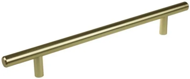 x 8 Satin Gold Handle Bars Cabinet Drawer Pulls (CC 7inch / 178mm) GlideRite