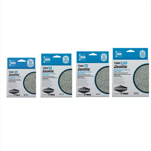 Seachem Tidal Zeolite Pouch Power Filter Media, Asst Size