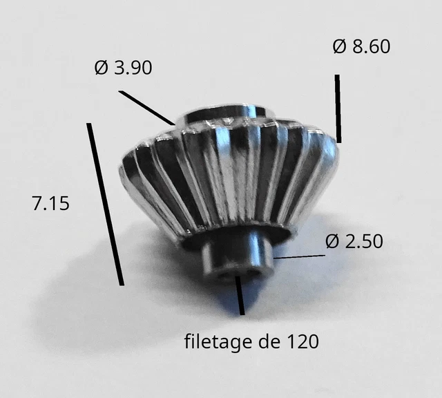 Couronne Remontoir Pour Montre CITIZEN - Modèle 506.5221 - Acier Chromé - NEUF (sans Boîte)