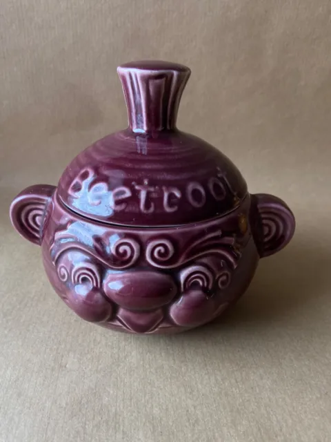 Vintage Sadler Beetroot Face Pot Jar With Lid Kitchenalia Great Lot