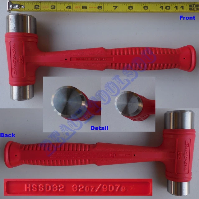 NEW SNAP ON Red Dual Face Drilling Dead Blow Hammer 32oz. HSSD32 Made