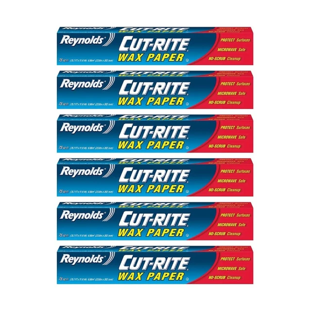 Reynolds Cut Rite Wax Paper, (75 Sq Ft (Pack of 6)) 75 Sq Ft (Pack of 6)