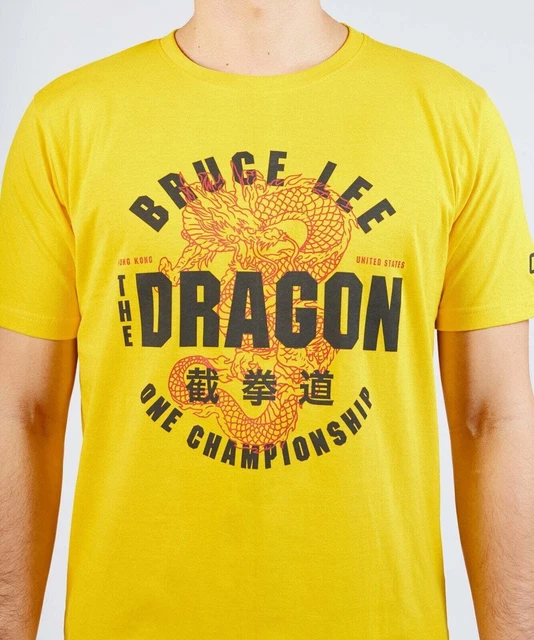 Bruce Lee The Dragon T-Shirt ONE Championship  Yellow Mens Martial Arts JKD