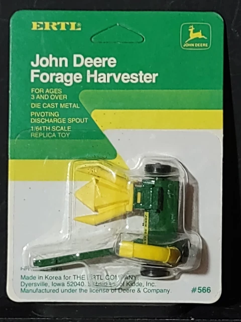 ERTL, John Deere Forage Harvester #566, Unpunched Card, 1:64 scale, MOC  NOS