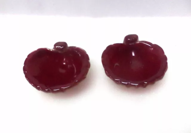 Pair Of  Murano  Venetian  Archimede  Seguso  Ruby  Red Art  Glass  Bowls