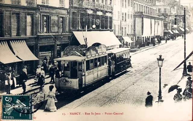 54 Cpa Animee 1908 Nancy Rue Saint Jean Le Point Central