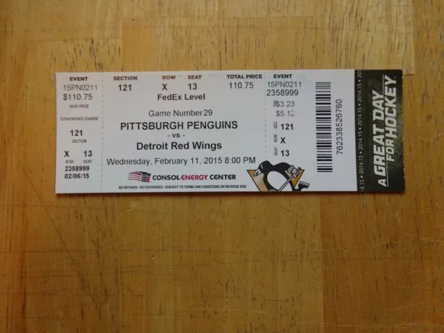 Sidney Crosby  600th NHL: Game Ticket  Pittsburgh Penguins