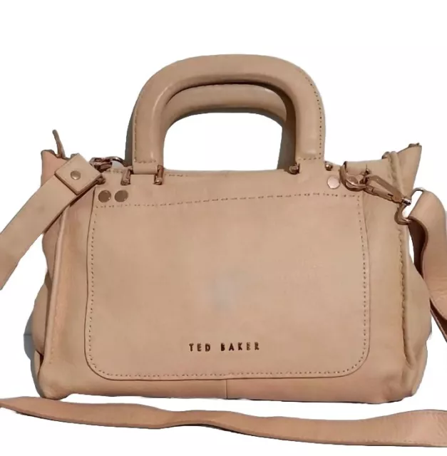 TED BAKER PEACH Leather Medium Crossbody Satchel Bag 40.00 PicClick UK