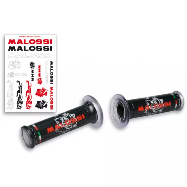 Griffe Malossi geschlossen Ø 30mm, schwarz mit Malossi Logo, 2 Stück