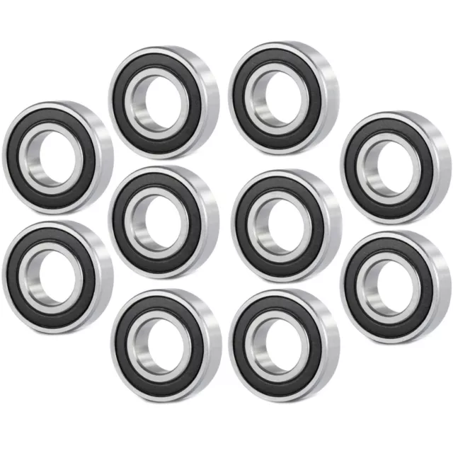 10PC Premium R6 2RS ABEC1 Rubber Sealed Deep Groove Ball Bearing 3/8x 7/8x 9/32"