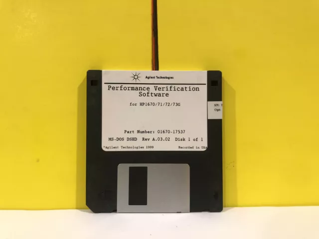 Agilent 01670-17537 Performance Verification 1670/71/72/73G Floppy Disk Software